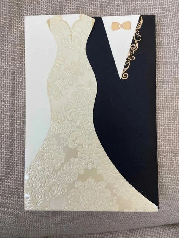 Lot 25 Faire-part mariage élégants luxe 👰🤵 noir & ivoire avec enveloppes