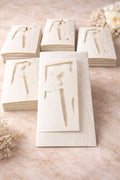 25 Cartes d’invitation mariage élégantes – Design couple découpé – Papier ivoire premium