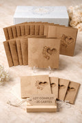 Lot 25 Cartes d’invitation mariage kraft neuves 💌 élégantes avec enveloppes