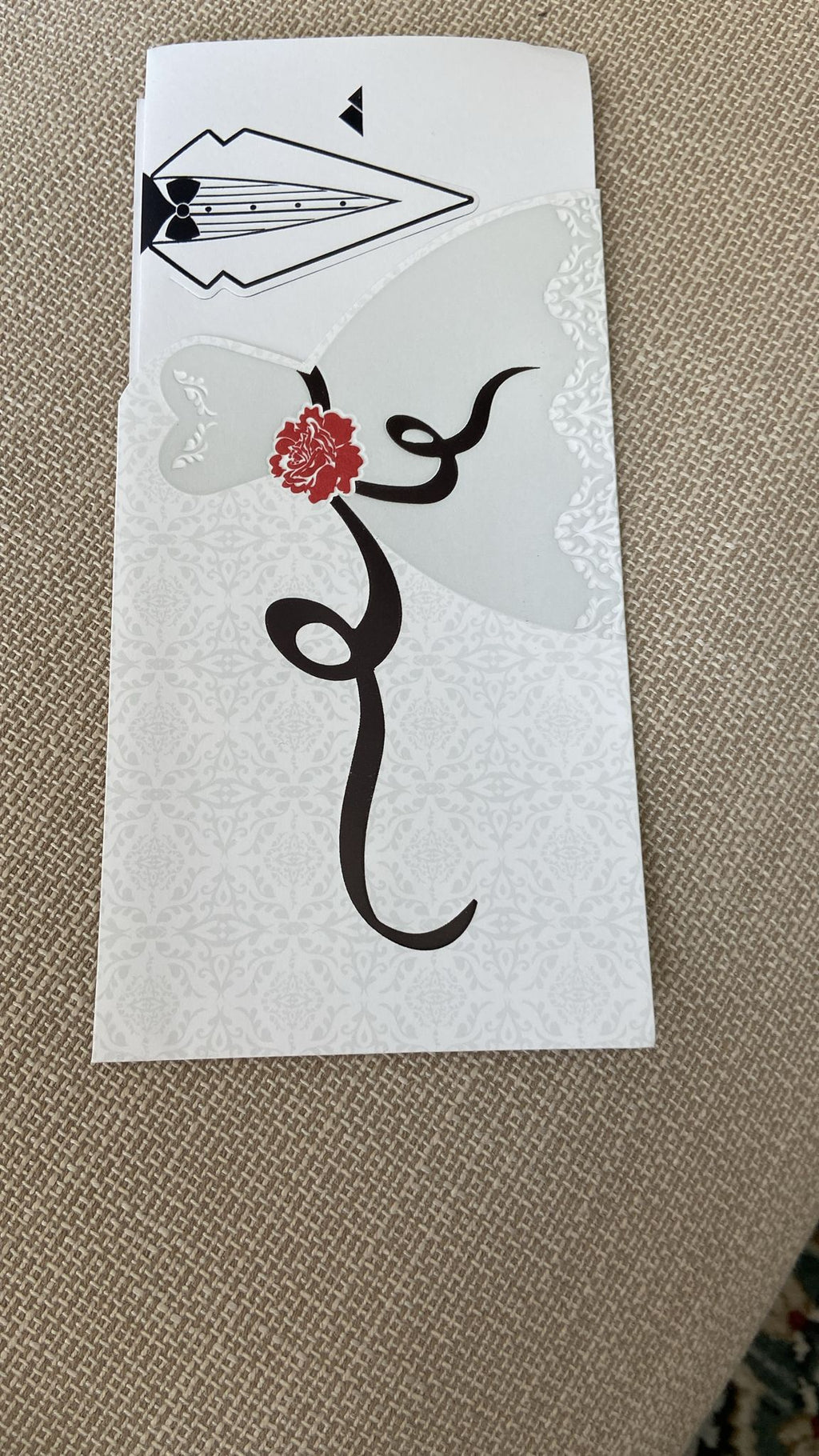 Lot de 25 faire-part mariage élégants – robe de mariée & costume avec enveloppes